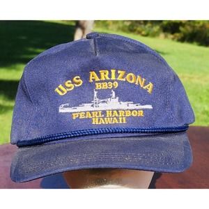 USS Arizona Pearl Harbor Snapback Adjustable Baseball Cap Embroidered Made In US